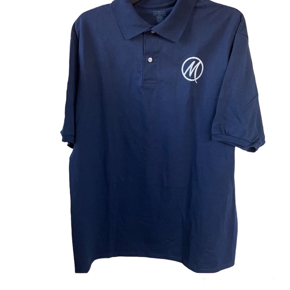 Classic Jerzees Men’s Navy Polo Shirt with M letter embroide…